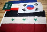 4 FOREIGN NATIONAL FLAGS SYRIA RUSSIA KOREA SAUDI