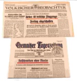 2 WWII GERMAN THIRD REICH NEWSPAPER LOT