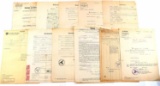 8 WWII GERMAN 1934-1942 STAMPED DOCUMENTS