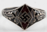 WWII GERMAN REICH HITLER JUGEND YOUTH SILVER RING