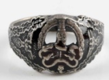 WWII GERMAN REICH SS ANTI PARTISAN SILVER RING