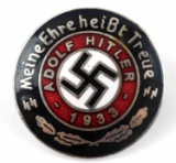 WWII GERMAN SS ADOLF HITLER 1933 SWASTIKA BADGE