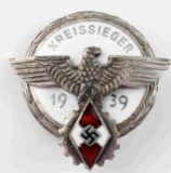WWII GERMAN THIRD REICH KREISSIEGER HJ 1939 PIN
