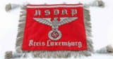 WWII GERMAN NSDAP KREIS LUXEMBURG CAR PENNANT