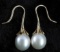 14KT GOLD TULIP DROP EARRING W CULTURED PEARL