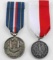 LOT OF 2 ASSORTED WWII POLISH MEDALS W RIBBONS