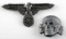 WWII GERMAN WAFFEN SS VISORED HAT EAGLE AND SKULL