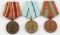 3 GOLD BRONZE RUSSIAN VICTORY PARTISAN MEDALS