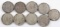 LOT OF 9 WWII GERMAN 2 REICHSMARK SILVER COINS