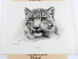 CHARLES FRACE WILDLIFE SNOW LEOPARD SIGNED PRINT