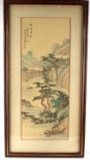 VINTAGE CHINESE SILK LANDSCAPE PAINTING