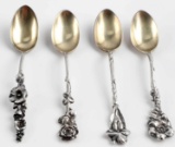 4 SILVER REED & BARTON HARLEQUIN DEMITASSE SPOONS