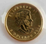 1/10 OZ CANADIAN MAPLE LEAF GOLD COIN BU 2014