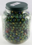 ONE GALLON GLASS JAR UNSEARCHED CATS EYES MARBLES