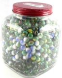 ONE GALLON GLASS JAR UNSEARCHED CATS EYES MARBLES
