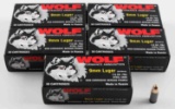 250 ROUNDS OF WOLF 9MM AMMUNITION 115 GR. FMJ