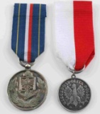 LOT OF 2 ASSORTED WWII POLISH MEDALS W RIBBONS