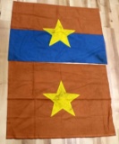 LOT OF 2 VIETNAM ERA VIET CONG ARMY BATTLE FLAGS