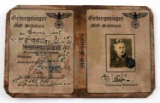 WWII GERMAN GEBIRGSJAGER AUSWEIS ID BOOKLET