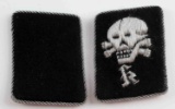 WWII GERMAN WAFFEN SS TOTENKOPF COLLAR TABS