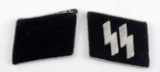 WWII THIRD REICH GERMAN SS OFFICERS COLLAR TABS