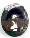 WWII HUNGARIAN TANK ASSAULT BADGE WITH ENAMEL
