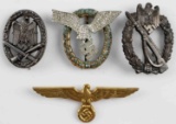 4 WWII GERMAN THIRD REICH LUFTWAFFE ASSAULT BADGE