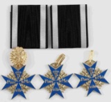 LOT OF 3 GERMAN POUR LE MERITE MEDAL WITH RIBBON