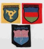 WWII GERMAN SS VOLUNTEER PATCH LOT OF 3