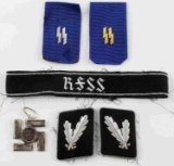 6 WWII THIRD REICH SS SERVICE MEDAL COLLAR TABS