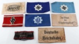 LOT OF 6 WWII GERMAN THIRD REICH ARMBANDS