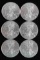 AMERICAN EAGLE SILVER DOLLAR COIN LOT OF 6