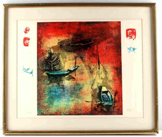 HOI LEBADANG SIGNED EXPRESSIONIST LITHOGRAPH W COA
