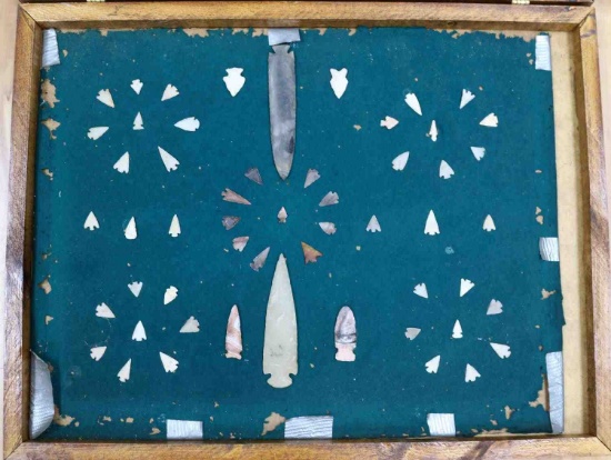 LOT OF 54 ARCHAIC STYLE NATIVE AMERICAN ARROWHEADS
