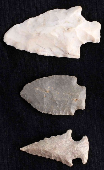 LOT OF 3 NATIVE AMERICAN FOUND ARROWHEAD POINTS