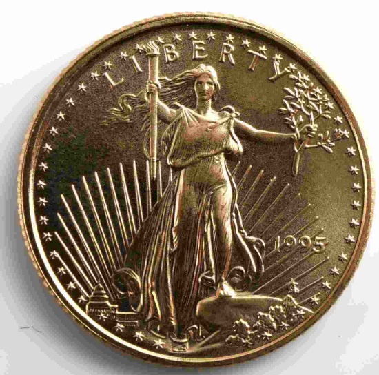 1995 GOLD 1/10 OZ AMERICAN EAGLE BU COIN