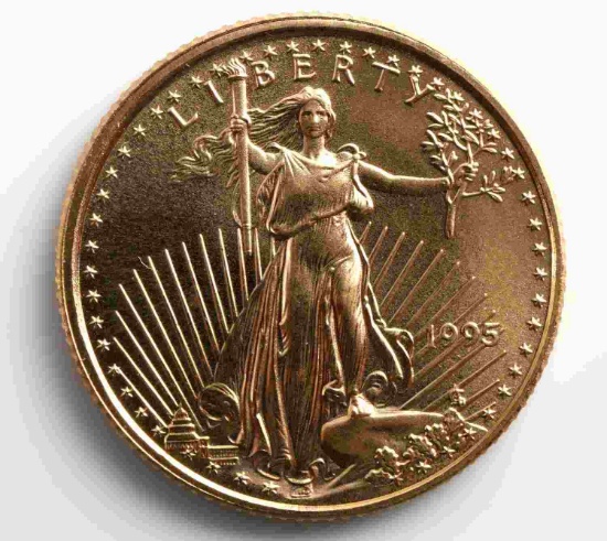 1995 GOLD 1/10 OZ AMERICAN EAGLE BU COIN