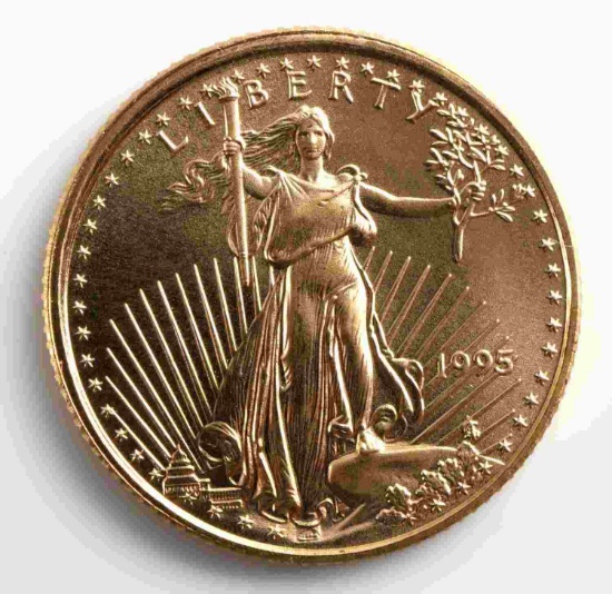 1995 GOLD 1/10 OZ AMERICAN EAGLE BU COIN
