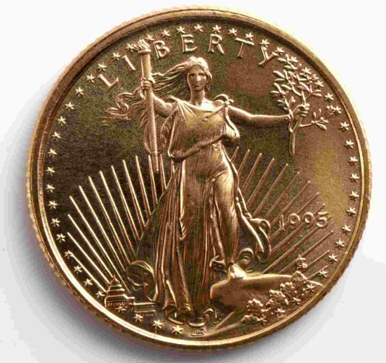 1995 GOLD 1/10 OZ AMERICAN EAGLE BU COIN