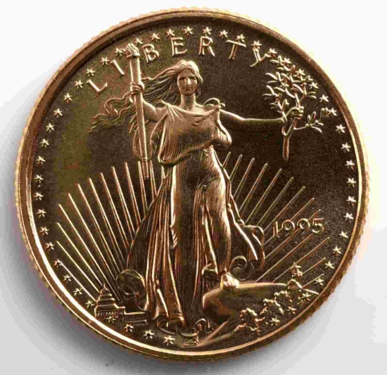 1995 GOLD 1/10 OZ AMERICAN EAGLE BU COIN