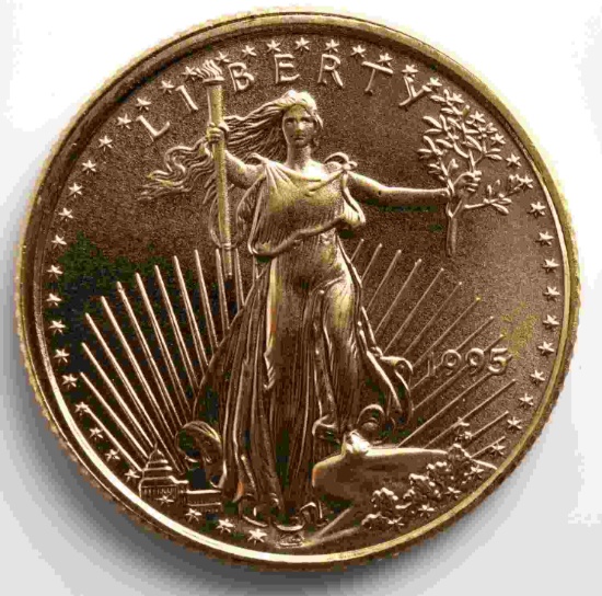 1995 GOLD 1/10 OZ AMERICAN EAGLE BU COIN