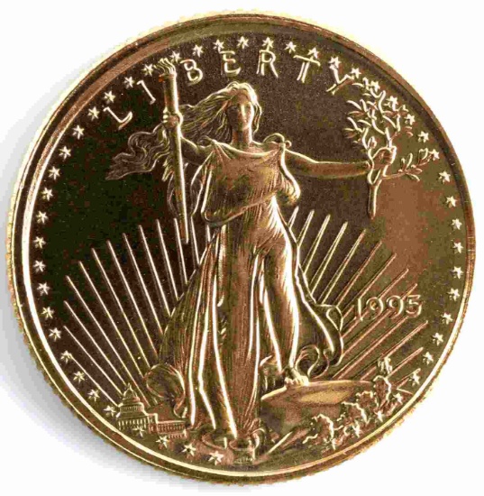 1995 GOLD 1/10 OZ AMERICAN EAGLE BU COIN