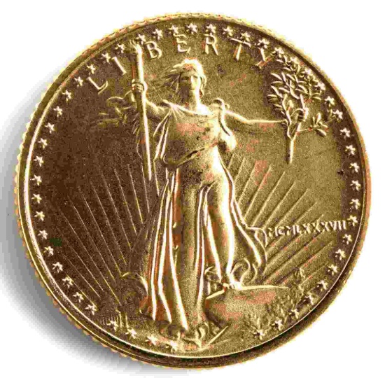 1987 GOLD 1/10 OZ AMERICAN EAGLE BU COIN