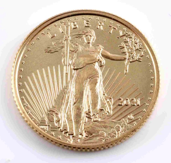 2021 GOLD 1/10 OZ AMERICAN EAGLE BU COIN