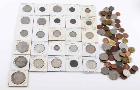 TURKEY GERMANY ENGLAND ITALY WWII SILVER COIN LOT