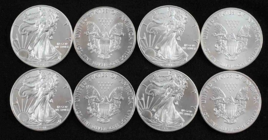 AMERICAN EAGLE SILVER COIN LOT OF 8