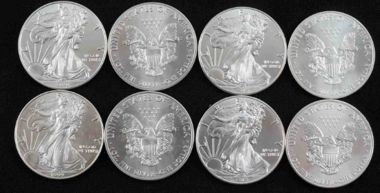 AMERICAN EAGLE SILVER COIN LOT OF 8