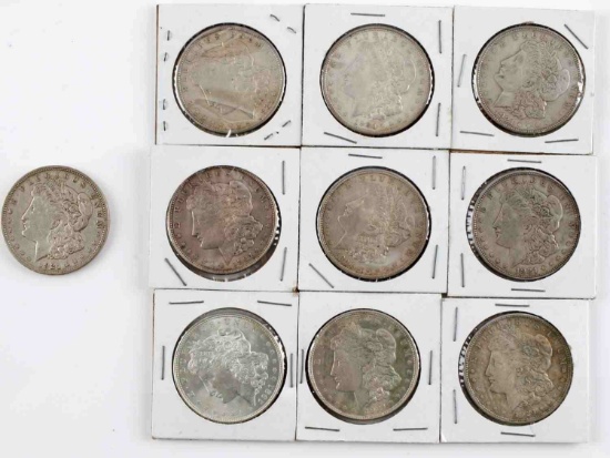10 1921 MORGAN SILVER DOLLAR COIN LOT