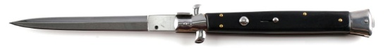 13 INCH ITALIAN MADE AKC BLACK HANDLE SWITCH BLADE