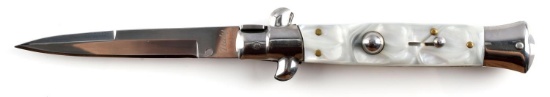 9 INCH ITALIAN MADE PEARL HANDLE SWITCHBLADE KNIFE